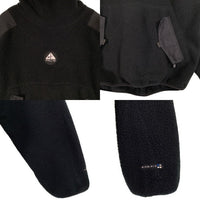 90's NIKE ACG ナイキ エーシージー THARMAL LAYER 2 プルオーバー ボアフリースパーカー バラクラバ リップストップ切替 ブラック USA製 H98R0B Size L 福生店