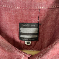 MOMOTARO JEANS 桃太郎ジーンズ シャンブレー ワークシャツ 半袖 レッド Size 42 福生店