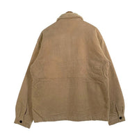 90's STUSSY ステューシー コーデュロイ ジップアップ ボアジャケット ベージュ 裾ロゴ刺繡 中国製 紺タグ Size L 福生店