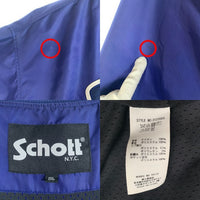 Schott ショット 22SS NYLON VARSITY JACKET ナイロン バーシティジャケット スタジャン ロイヤルブルー 3122055 スナップボタン Size 2XL 福生店