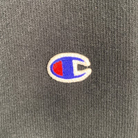 Champion チャンピオン リバースウィーブ プルオーバースウェットパーカー 単色タグ復刻 カレッジワッペン ブラック C3-W112 Size L 福生店