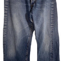 DENIME ドゥニーム 紙パッチ テーパードデニムパンツ USED加工 インディゴ オリゾンティ ボタンフライ Size 34×31 福生店