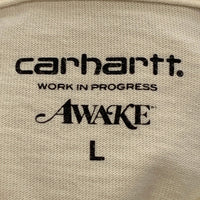 Carhartt W.I.P カーハート AWAKE NY アウェイク POKET T-SHIRT ポケットTシャツ バックプリント ホワイト Size L 福生店