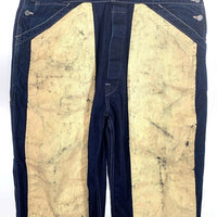 EVISU エヴィス ダブルニーデニムオーバーオール インディゴ ニーペンキカスタム Size 42 福生店