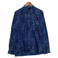 SOPHNET. ソフネット 15SS GEOMETRIC PATTERN INDIGO OXFORD B.D SHIRT ジオメタリックパターン ボタンダウンシャツ インディゴ Size L 福生店