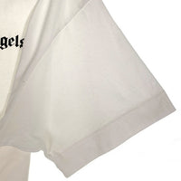 Palm Angels パームエンジェルス Logo Print T-Shirt ロゴプリント モックネック 半袖 Tシャツ フロッキープリント ホワイト PMAA001F18413018 Size S 福生店