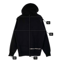 SUPREME シュプリーム 18AW COMME des GARCONS SHIRT コムデギャルソンシャツ Split Box Logo Hooded Sweatshirt スプリットボックスロゴ プルオーバースウェットパーカー ブラック Size L 福生店