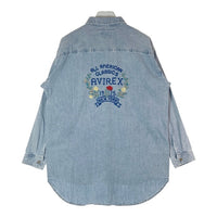 AVIREX アヴィレックス 5120602 25SS HAND LIKE EMBROIDERY SHIRTS ハンドライク刺繍シャツ ライトインディゴ sizeF 瑞穂店