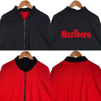 90's Marlboro Reversible Jacket マルボロ リバーシブルジャケット ブラック レッド ロゴワッペン Size XL 福生店