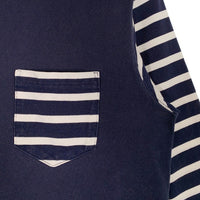 FREEWHEELERS フリーホイーラーズ POWER WEAR ボーダー切替 ポケット 七分袖 ロングスリーブTシャツ ネイビー Size M 福生店