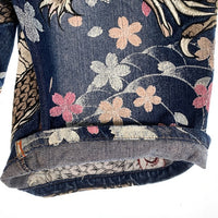 華鳥風月 カチョウフウゲツ ジッパーフライ デニムショートパンツ インディゴ 龍 虎 桜 Size 36 福生店