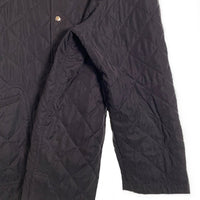 BURBERRY LONDON バーバリー キルティングジャケット ブラック スナップボタン 襟コーデュロイ 裏地ノバチェック Size XL-REG 福生店