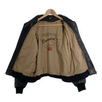 80`s Levi`s リーバイス Leather Jacket レザージャケット ジップアップリブブルゾン ブラック 135周年 Size M 福生店