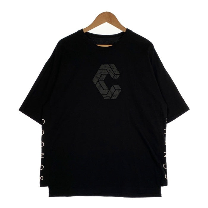 CRONOS クロノス フロント サイドプリント Tシャツ ブラック CR-TS-0087 Size L 福生店