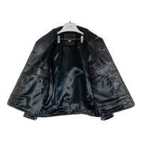 Curphey Leathe カーフィーレザー レザー ショールカラー コサックジャケット ブラック size36 瑞穂店