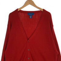 80's TOWNCRAFT タウンクラフト アクリルニット カーディガン レッド 香港製 Size XXL 福生店