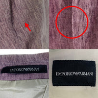 EMPORIO ARMANI エンポリオアルマーニ リネン セットアップ 2Bテーラードジャケット イージーパンツ パープル カジュアル Size 56/52 福生店