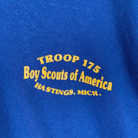 90's Boy Scouts of America ボーイスカウト プリントリンガー Tシャツ ネイビー イエロー AUGUSTA Size XL 福生店
