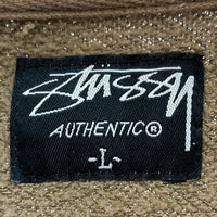 STUSSY ステューシー カモフラ チェック 89 Spell Out Big Logo パーカー カーキ sizeL 瑞穂店