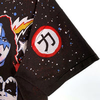 90's KISS ダブルサイド オーバープリント Tシャツ ブラック Hanes ブートレグ Size XL 福生店