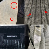 DIESEL ディーゼル アクリル ウール クルーネックニットセーター チャコール ブラック ホワイト Size M 福生店
