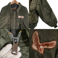 ~90's Sportsmaster スポーツマスター フライトジャケット オリーブ 中綿 ワッペン USA製 IDEAL Size XXL 福生店