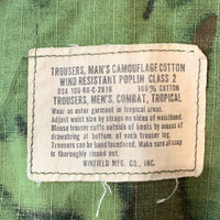 60's U.S.ARMY 米軍 ERDL カモフラージュ カーゴパンツ リップストップ リペアあり 68年会計 Size L-R 福生店