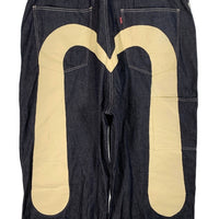 EVISU エヴィス デニム ダブルニーオーバーオール 大黒 ペンキ インディゴ Size 42 福生店
