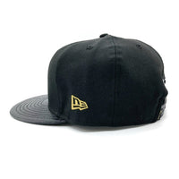 A BATHING APE アベイシングエイプ 24karats トゥエンティーフォーカラッツ New Era ニューエラ サル刺繍 型押し 9FIFTY キャップ ブラックxゴールド sizeF 瑞穂店