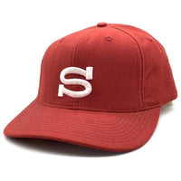 90's STUSSY ステューシー Sport Sロゴ 6パネルキャップ スナップバック ボルドー 白タグ 福生店