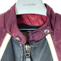 HARLEY DAVIDSON ハーレーダビッドソン 40320 レーシングジャケット ナイロンレザー切替 パープル ブラック sizeM 瑞穂店