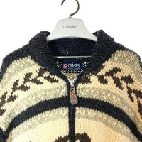CHAPS RALPH LAUREN チャップス ラルフローレン ジップアップ カウチンセーター サンダーバード ウール ダークグレー Size2L 瑞穂店