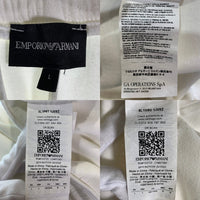 EMPORIO ARMANI エンポリオアルマーニ 刺繡ロゴ クルーネックスウェットトレーナー スウェットパンツ セット ホワイト Size L 福生店