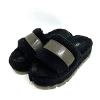 UGG アグ 1131971 Fluffita Clear ムートンサンダル ブラック size24cm※かかと使用感あり 瑞穂店