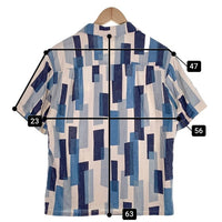 Starry Gate スターリーゲート ジェラード リネン コットン オープンカラーチェックシャツ 半袖 ブルー ホワイト Size L 福生店