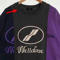 WE11DONE ウェルダン ドッキング Tシャツ プリント 刺繡 ブラック ネイビー パープル WD-TP7-20-100-U-PP Size M 福生店
