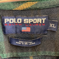 POLO SPORT ポロスポーツ ハーフジップ ネルパーカー チェック グリーン sizeXL 瑞穂店