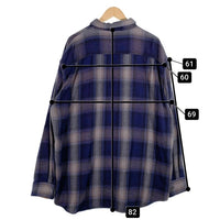 00's ST JOHN'S BAY セントジョーンズベイ フランネル オンブレチェックシャツ シャドー ブルー インド製 Size XXL 福生店