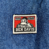 70-80's BEN DAVIS ベンデイビス デニム オーバーオール インディゴ USA製 Size W 約86cm 福生店