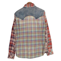 TMT ティーエムティー 13AW フランネル デニム切替 ウエスタンシャツ マルチ TSH-F1306 Size L 福生店