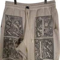 SAINT Mxxxxxx セントマイケル DENIM TEARS デニムティアーズ DT SWEAT PANTS MURAL スウェットパンツ ベージュ 汚れ加工 SM-S23-0000-094 Size L 福生店