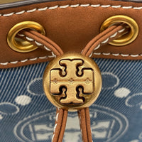 TORY BURCH トリーバーチ モノグラムジャガードバケットバッグ デニム調 ブルー系 瑞穂店