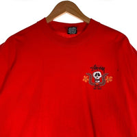 80's STUSSY ステューシー Skull Flouwer スカルフラワー 半袖 Tシャツ レッド USA製 Size XL 福生店