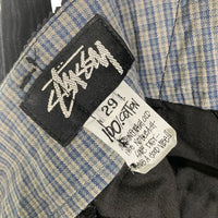 80's STUSSY ステューシー 2タック 太畝コーデュロイ テーパードスラックス パンツ ブラック USA製 黒タグ Size 29 福生店