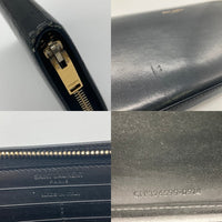 SAINT LAURENT PARIS サンローランパリ ラウンドジップ ロングウォレット 財布 ブラック※所々使用感あり 瑞穂店