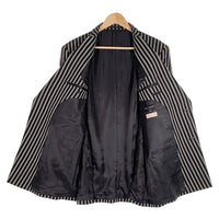 MEN'S TENORAS メンズティノラス ストライプ ダブル スーツ ジャケット スラックス ブラック ホワイト ウール Size M 福生店