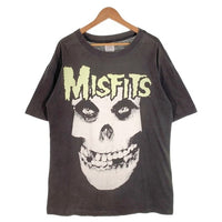 90's MISFITS ミスフィッツ HUGE SKULL 蓄光 スカルプリント Tシャツ ブラック WILD OATS USA製 Size XL 福生店
