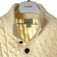 L.L.Bean エルエルビーン アイルランド製 フィッシャーマンセーター くるみボタン アイボリー sizeM 瑞穂店