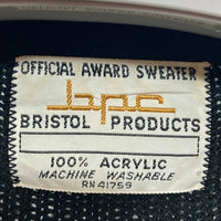 60's~ BRISTOL PRODUCTS アクリルニット レタードカーディガン ブラック Size 38 瑞穂店