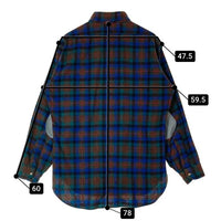 PENDLETON ペンドルトン 70's USA製 ウールシャツ エルボーパッチ ブルー×グリーン sizeM 瑞穂店